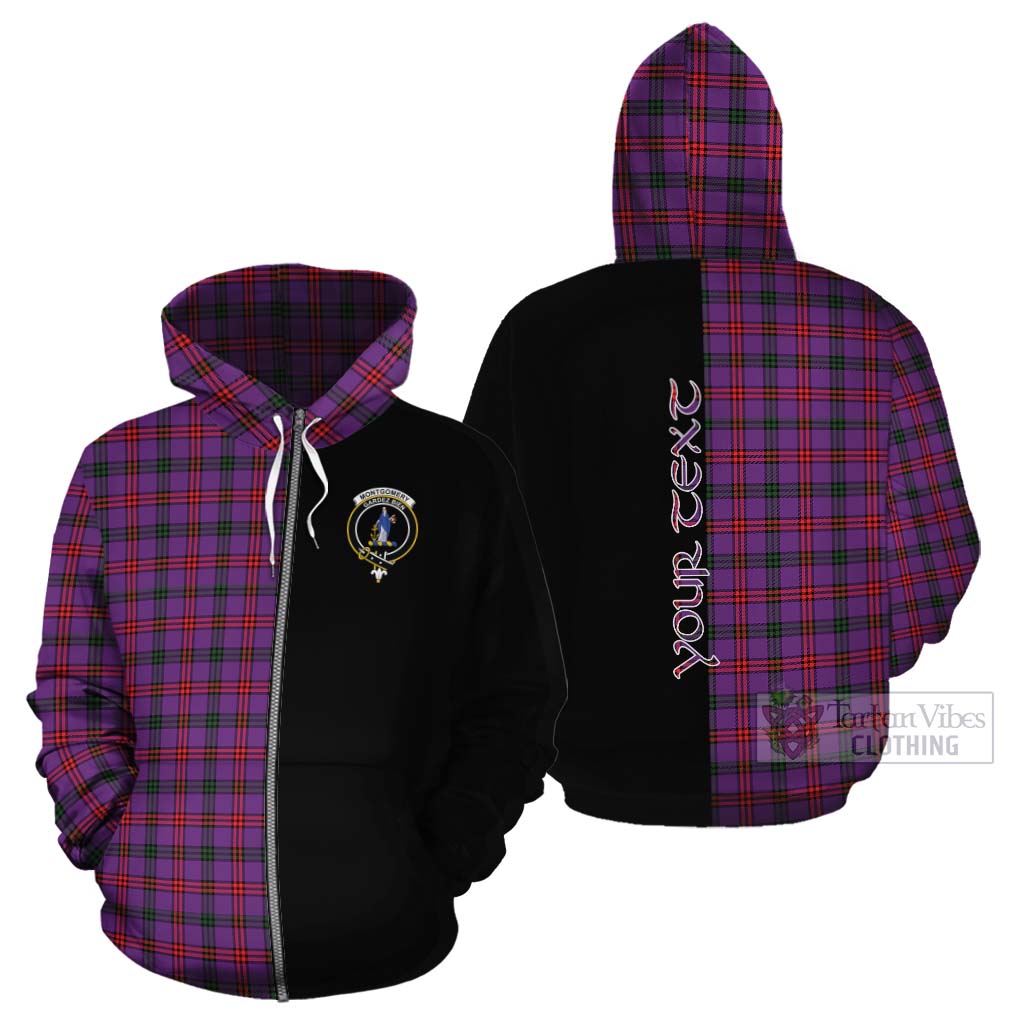 Tartan Vibes Clothing Montgomery Tartan Cotton Hoodie with Family Crest and Half Of Me Style