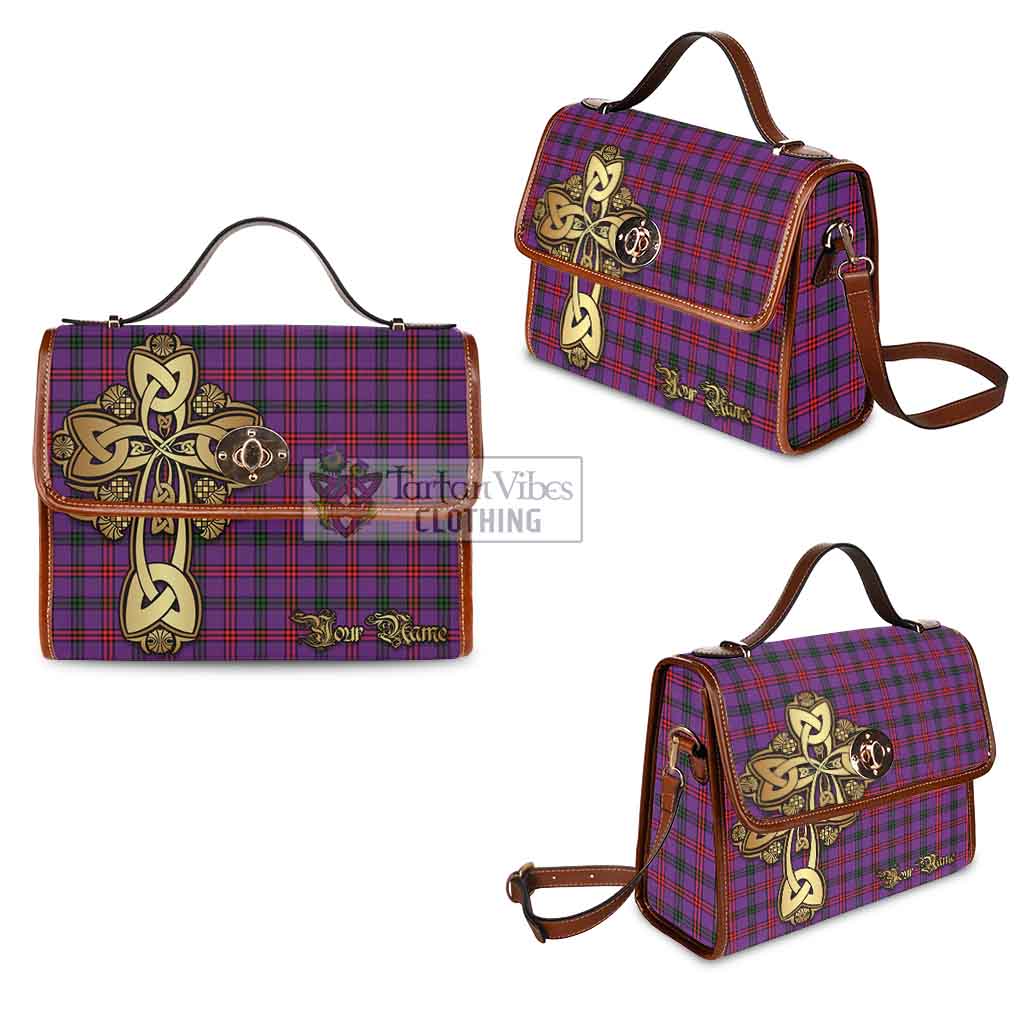 Tartan Vibes Clothing Montgomery Tartan Waterproof Canvas Bag Golden Thistle Celtic Cross Style