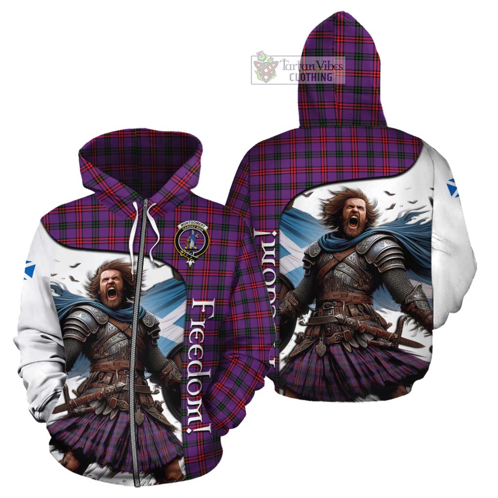 Tartan Vibes Clothing Montgomery Crest Tartan Cotton Hoodie Inspired by the Freedom of Scottish Warrior