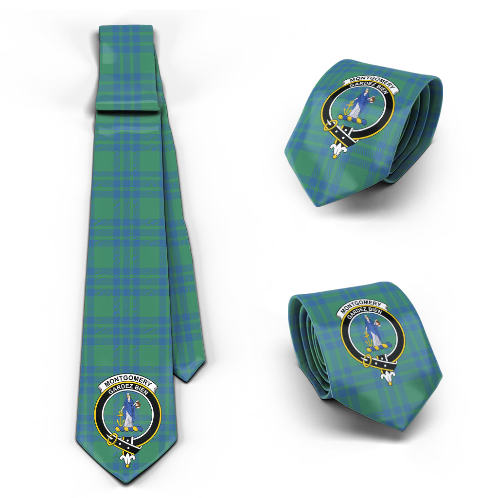 Montgomery Ancient Tartan Classic Necktie with Family Crest Necktie One Size - Tartan Vibes Clothing