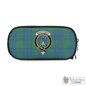 Montgomery Ancient Tartan Pen and Pencil Case with Family Crest