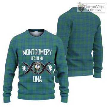 Montgomery Ancient Tartan Ugly Sweater with Family Crest DNA In Me Style