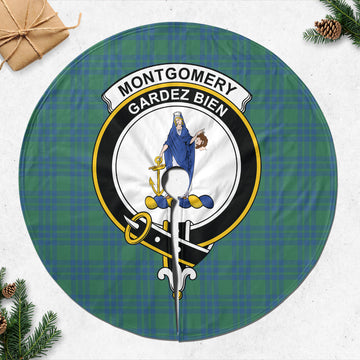 Montgomery Ancient Tartan Christmas Tree Skirt with Family Crest