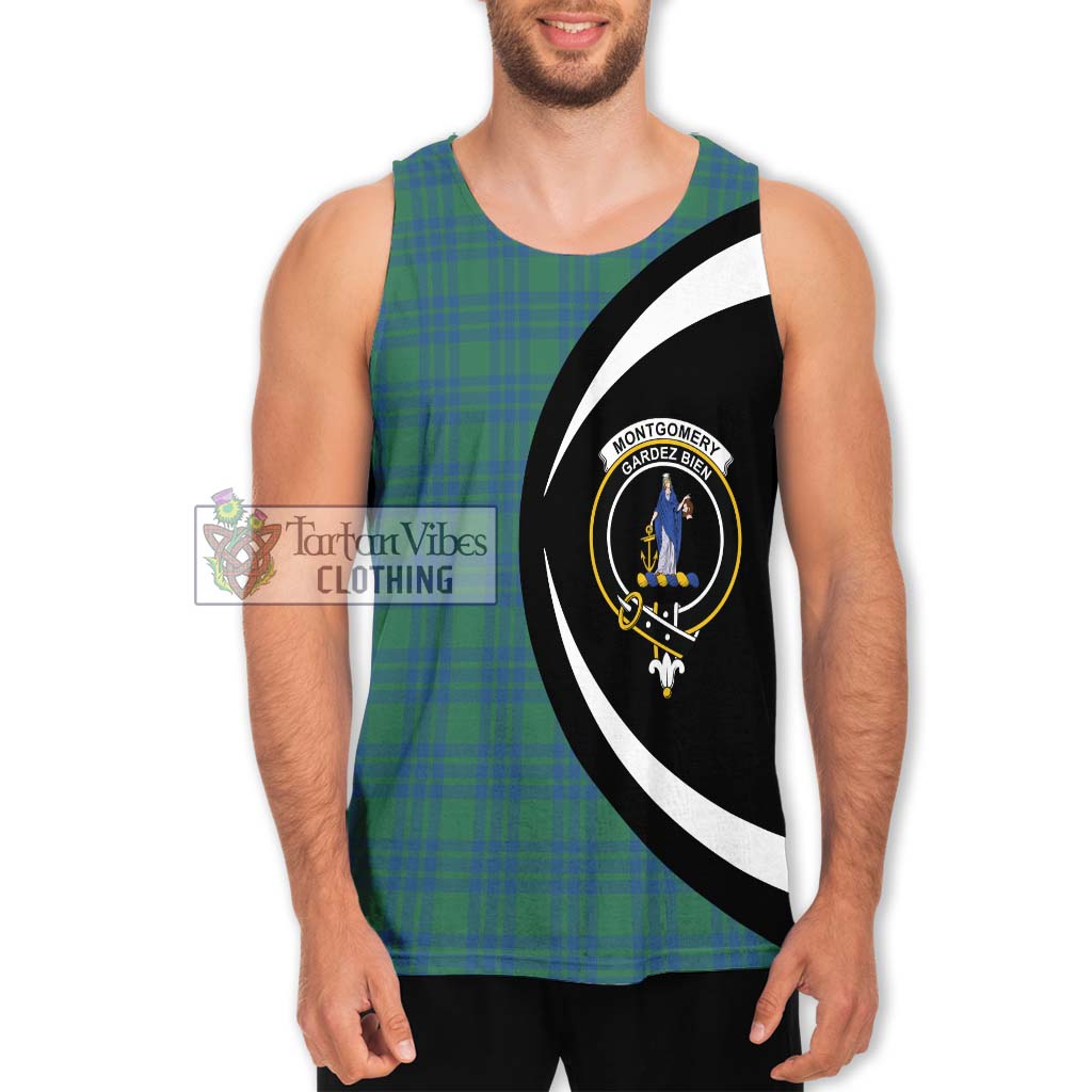 Montgomery Ancient Tartan Men's Tank Top with Family Crest Circle Style Men - Tartan Vibes Clothing