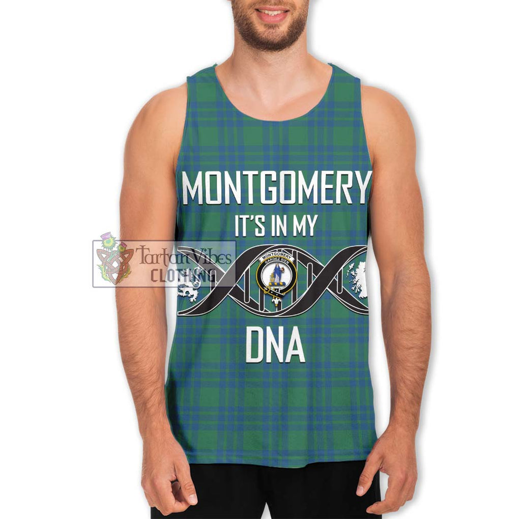 Montgomery Ancient Tartan Men's Tank Top with Family Crest DNA In Me Style Men - Tartanvibesclothing Shop