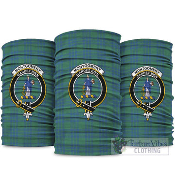 Montgomery Ancient Tartan Neck Gaiters, Tartan Bandanas, Tartan Head Band with Family Crest