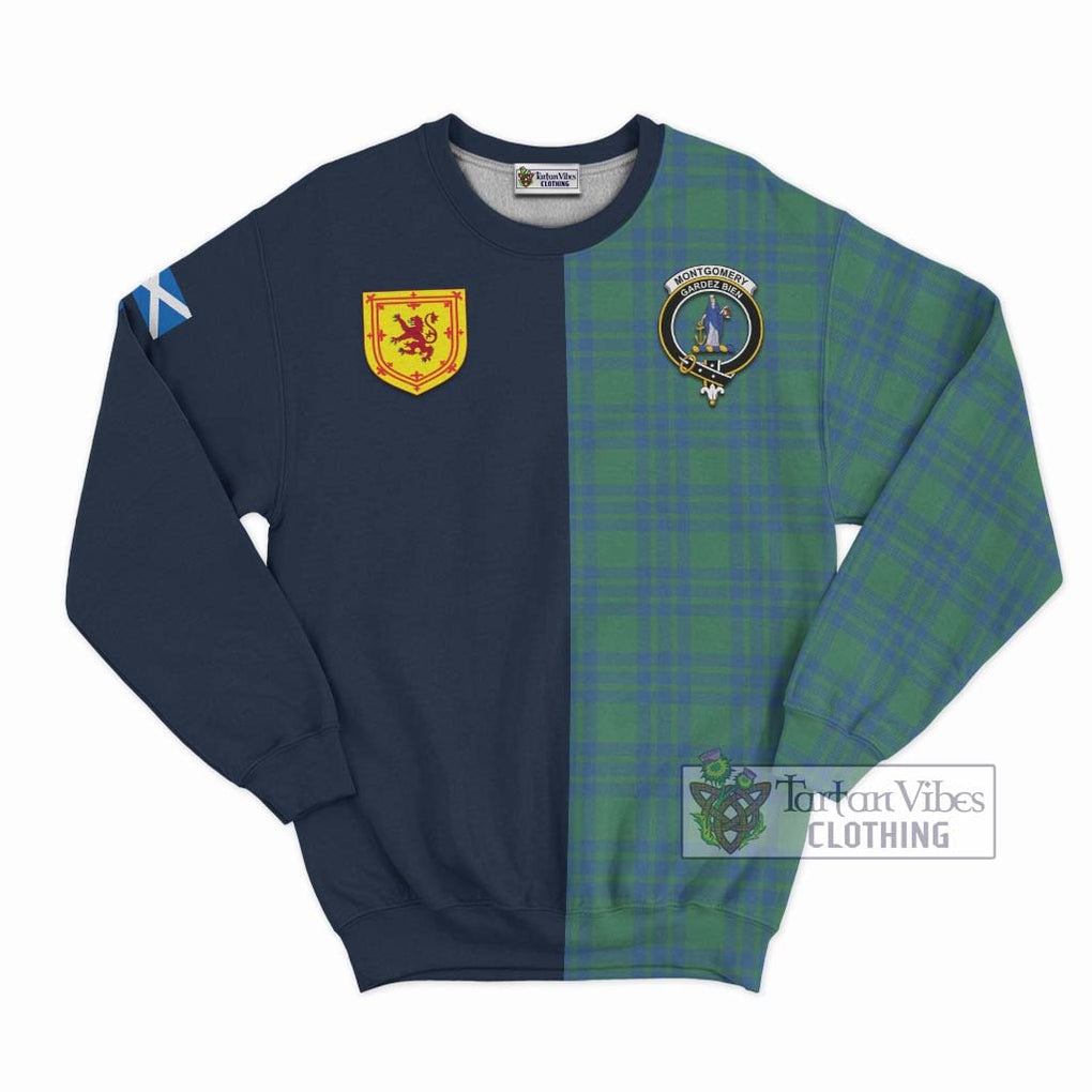 Tartan Vibes Clothing Montgomery Ancient Tartan Sweatshirt with Scottish Lion Royal Arm Half Style