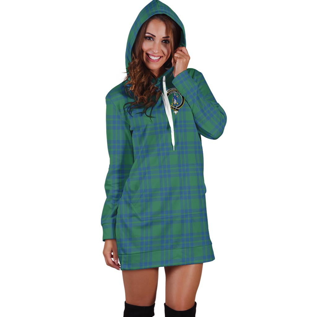 Montgomery Ancient Tartan Hoodie Dress with Family Crest - Tartan Vibes Clothing