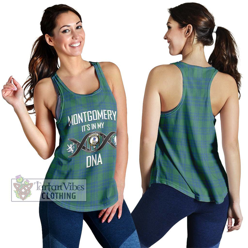 Montgomery Ancient Tartan Women's Racerback Tanks with Family Crest DNA In Me Style 4XL - Tartanvibesclothing Shop