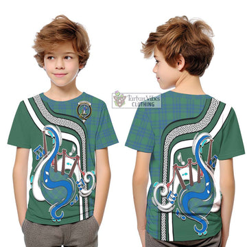 Montgomery Ancient Tartan Kid T-Shirt with Epic Bagpipe Style