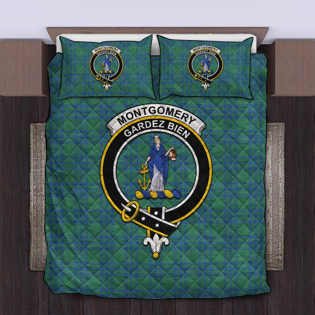 Montgomery Ancient Tartan Quilt Bed Set with Family Crest Twin - Tartan Vibes Clothing