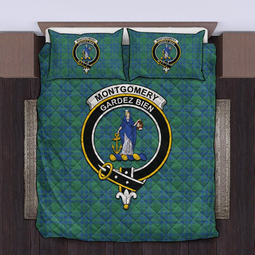 Montgomery Ancient Tartan Quilt Bed Set with Family Crest