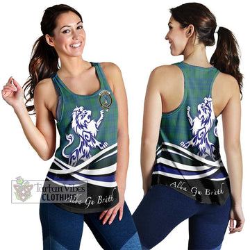 Montgomery Ancient Tartan Women's Racerback Tanks with Alba Gu Brath Regal Lion Emblem