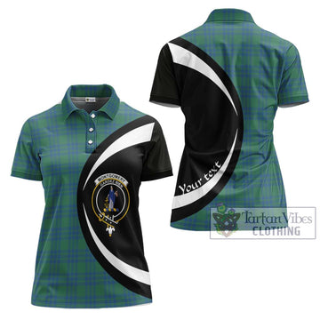 Montgomery Ancient Tartan Women's Polo Shirt with Family Crest Circle Style