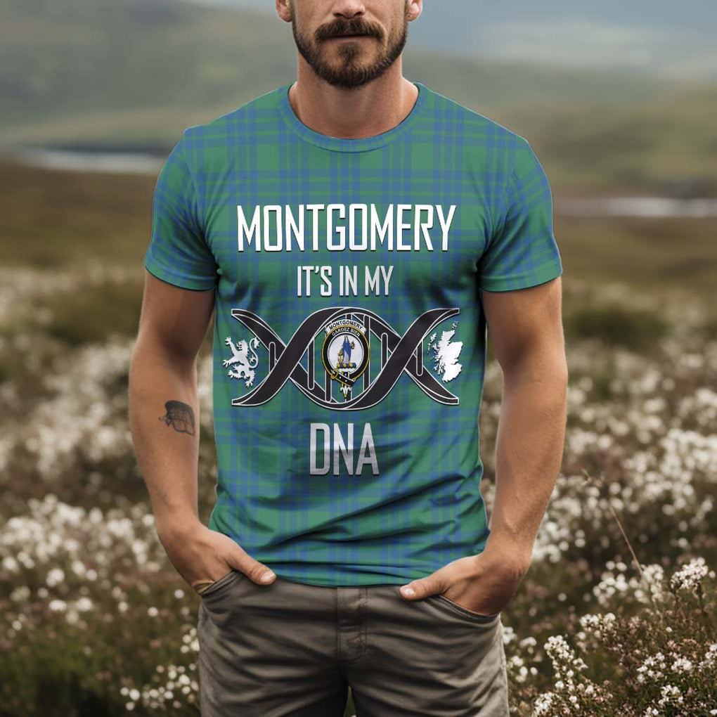 Montgomery Ancient Tartan T-Shirt with Family Crest DNA In Me Style Kid's Shirt - Tartan Vibes Clothing