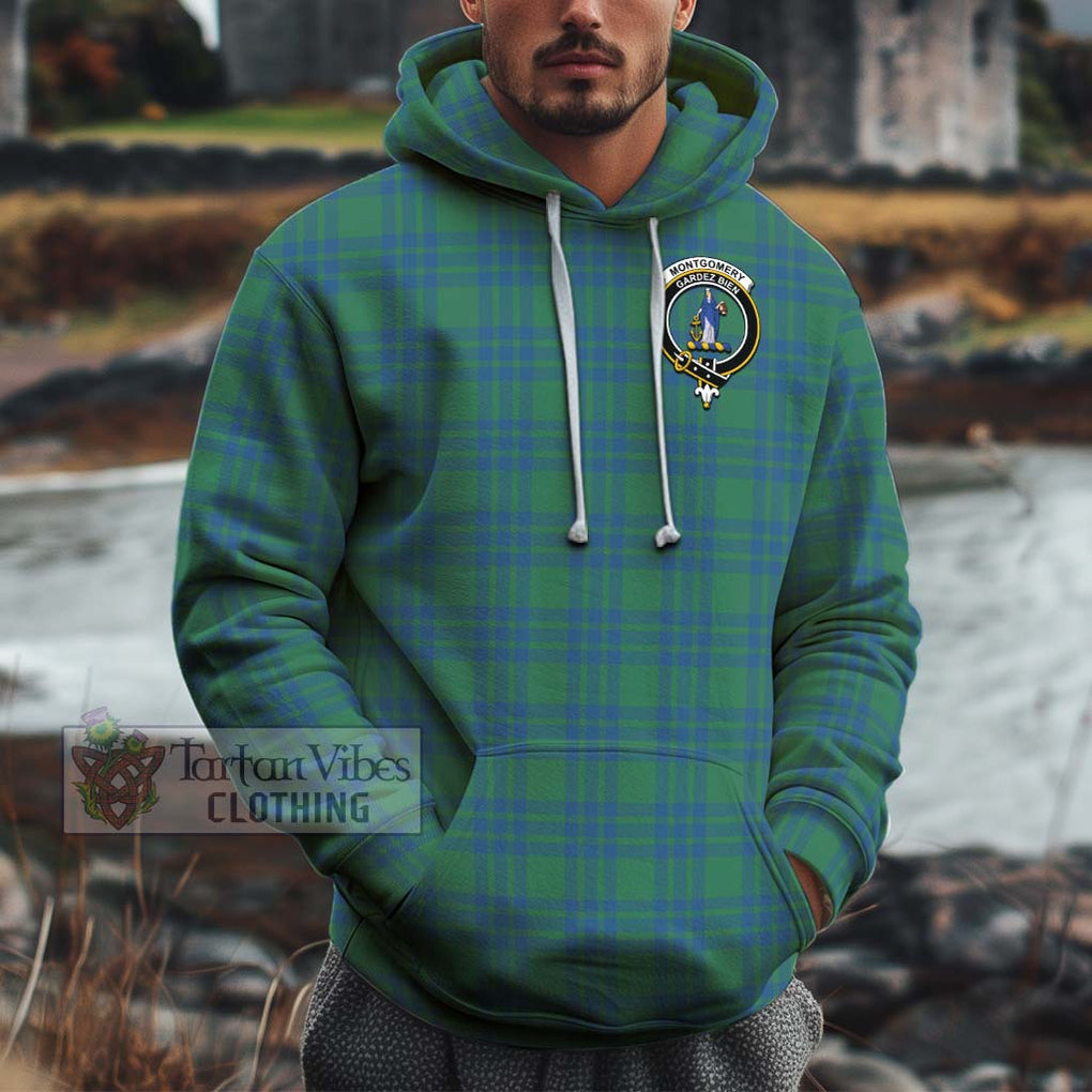 Montgomery Ancient Tartan Cotton Hoodie with Family Crest Pullover Hoodie XS - Tartan Vibes Clothing