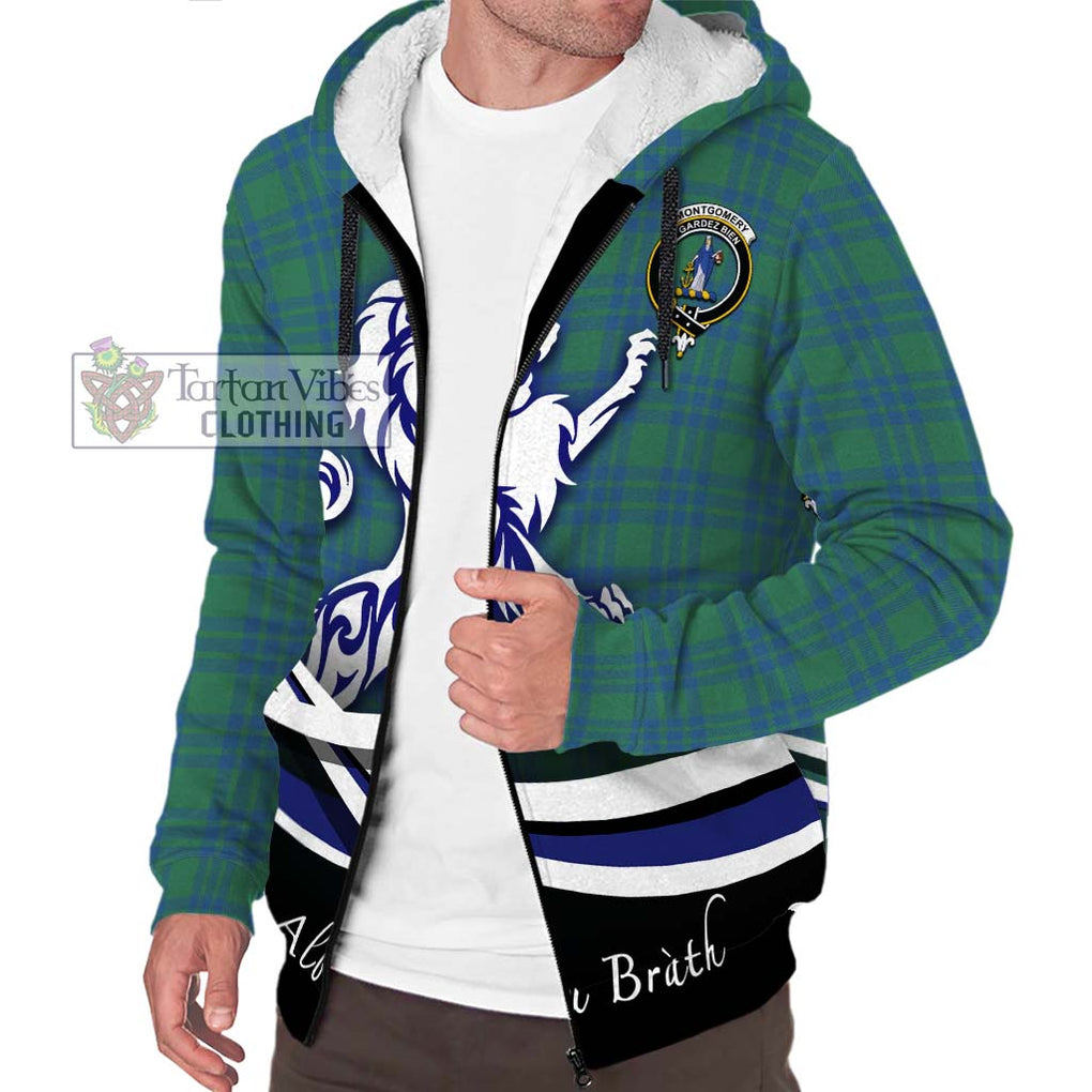 Montgomery Ancient Tartan Sherpa Hoodie with Alba Gu Brath Regal Lion Emblem Unisex S - Tartanvibesclothing Shop