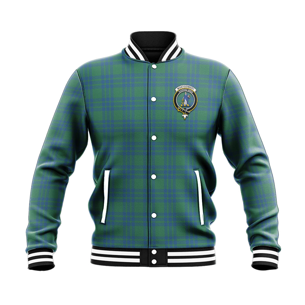 Montgomery Ancient Tartan Baseball Jacket with Family Crest - Tartan Vibes Clothing