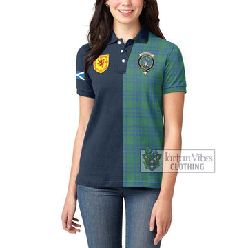 Montgomery Ancient Tartan Women's Polo Shirt Alba with Scottish Lion Royal Arm Half Style