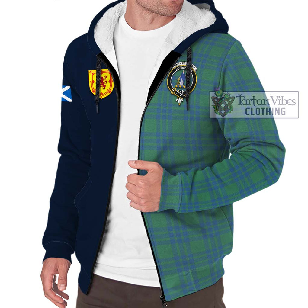 Tartan Vibes Clothing Montgomery Ancient Tartan Sherpa Hoodie with Scottish Lion Royal Arm Half Style