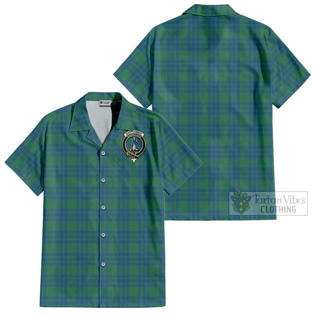 Montgomery Ancient Tartan Cotton Hawaiian Shirt with Family Crest Kid - Tartan Vibes Clothing