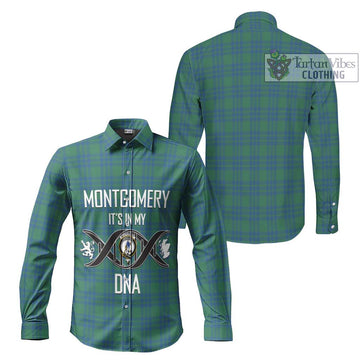 Montgomery Ancient Tartan Long Sleeve Button Shirt with Family Crest DNA In Me Style