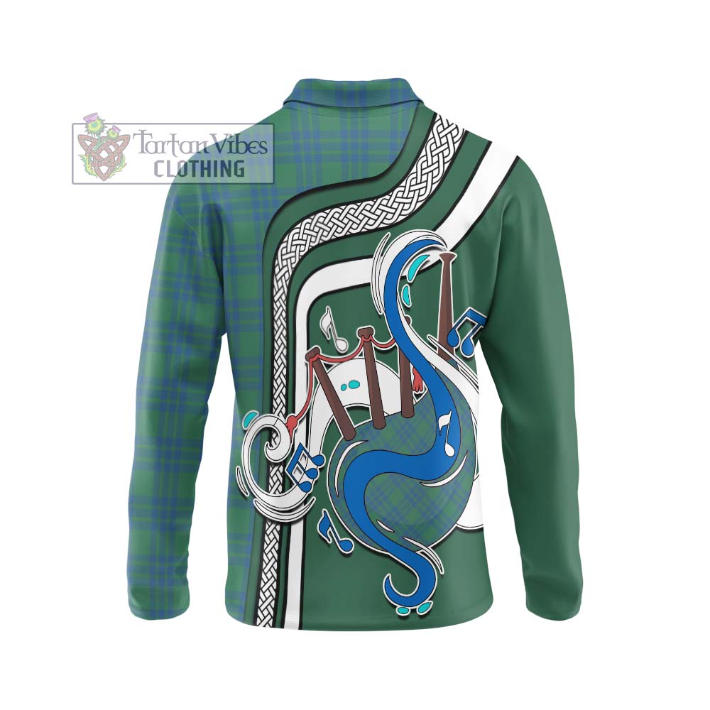 Tartan Vibes Clothing Montgomery Ancient Tartan Long Sleeve Polo Shirt with Epic Bagpipe Style