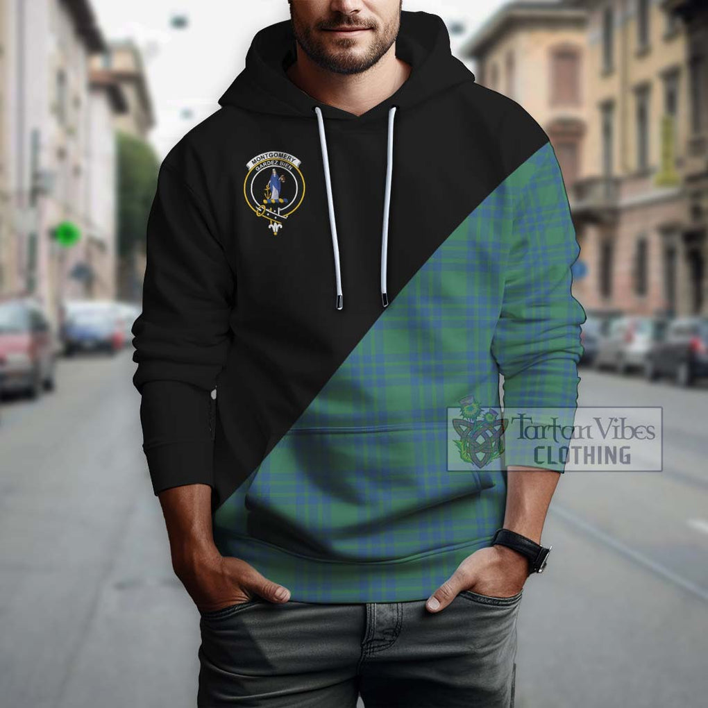 Montgomery Ancient Tartan Hoodie with Family Crest and Military Logo Style - Tartanvibesclothing Shop