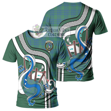 Montgomery Ancient Tartan T-Shirt with Epic Bagpipe Style