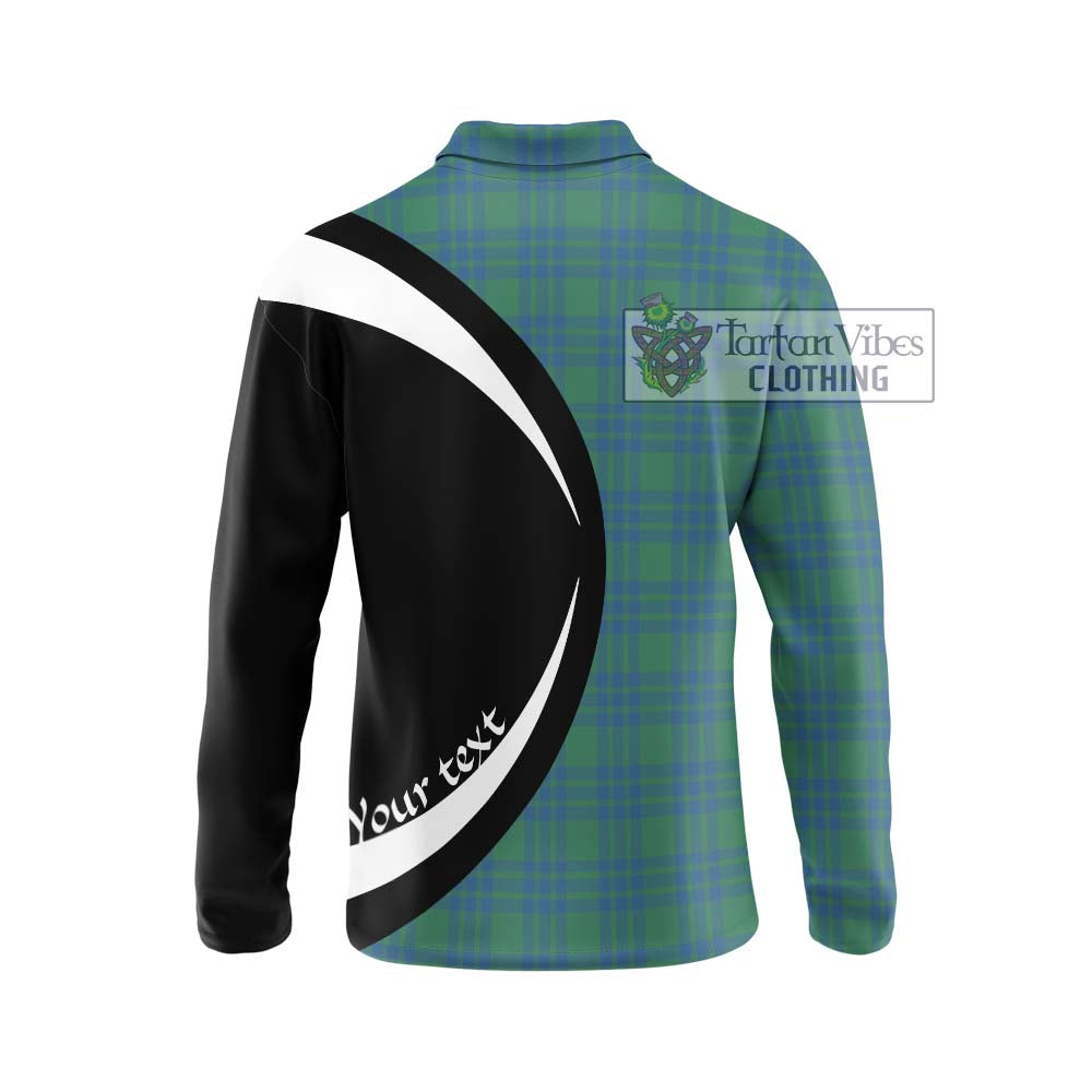 Montgomery Ancient Tartan Long Sleeve Polo Shirt with Family Crest Circle Style - Tartan Vibes Clothing