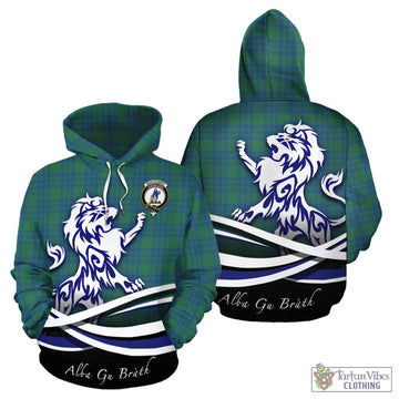 Montgomery Ancient Tartan Hoodie with Alba Gu Brath Regal Lion Emblem