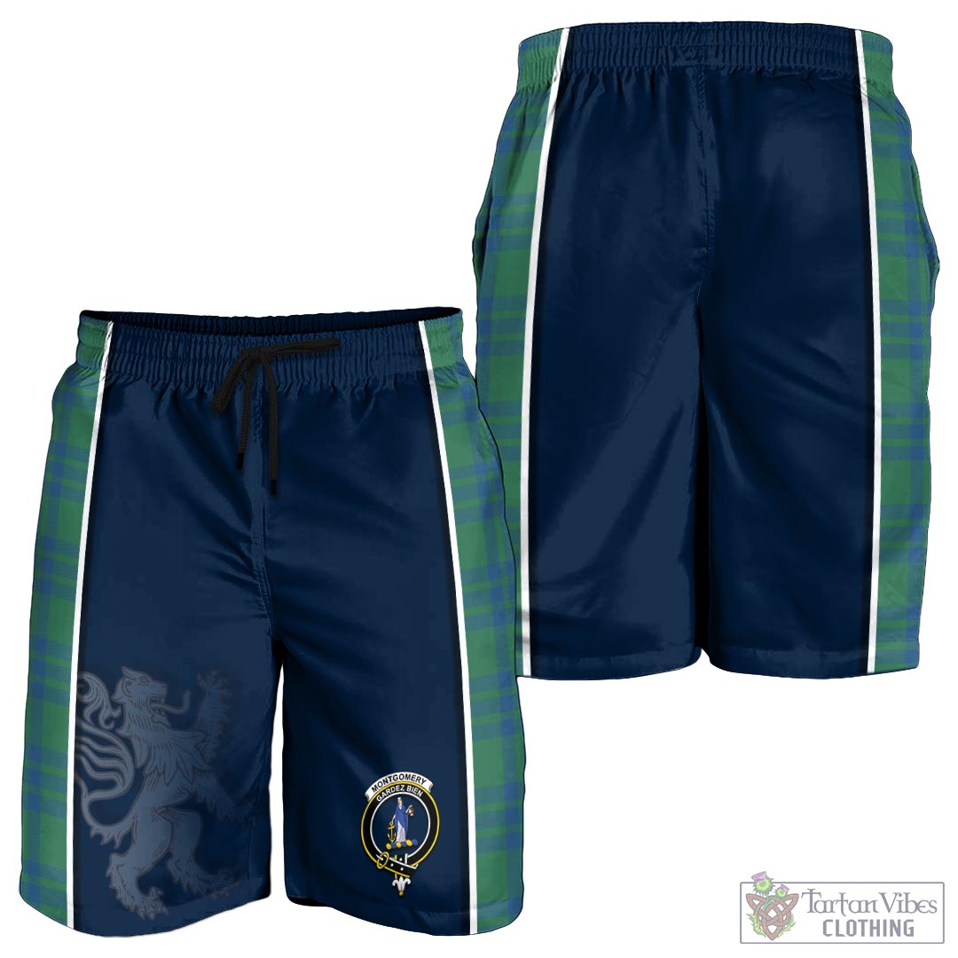 Tartan Vibes Clothing Montgomery Ancient Tartan Men's Shorts with Family Crest and Lion Rampant Vibes Sport Style