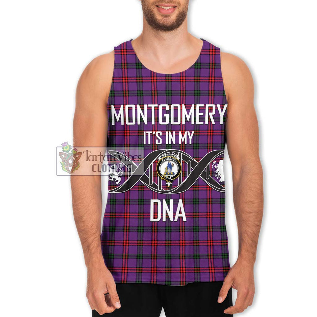 Montgomery Tartan Men's Tank Top with Family Crest DNA In Me Style Men - Tartanvibesclothing Shop