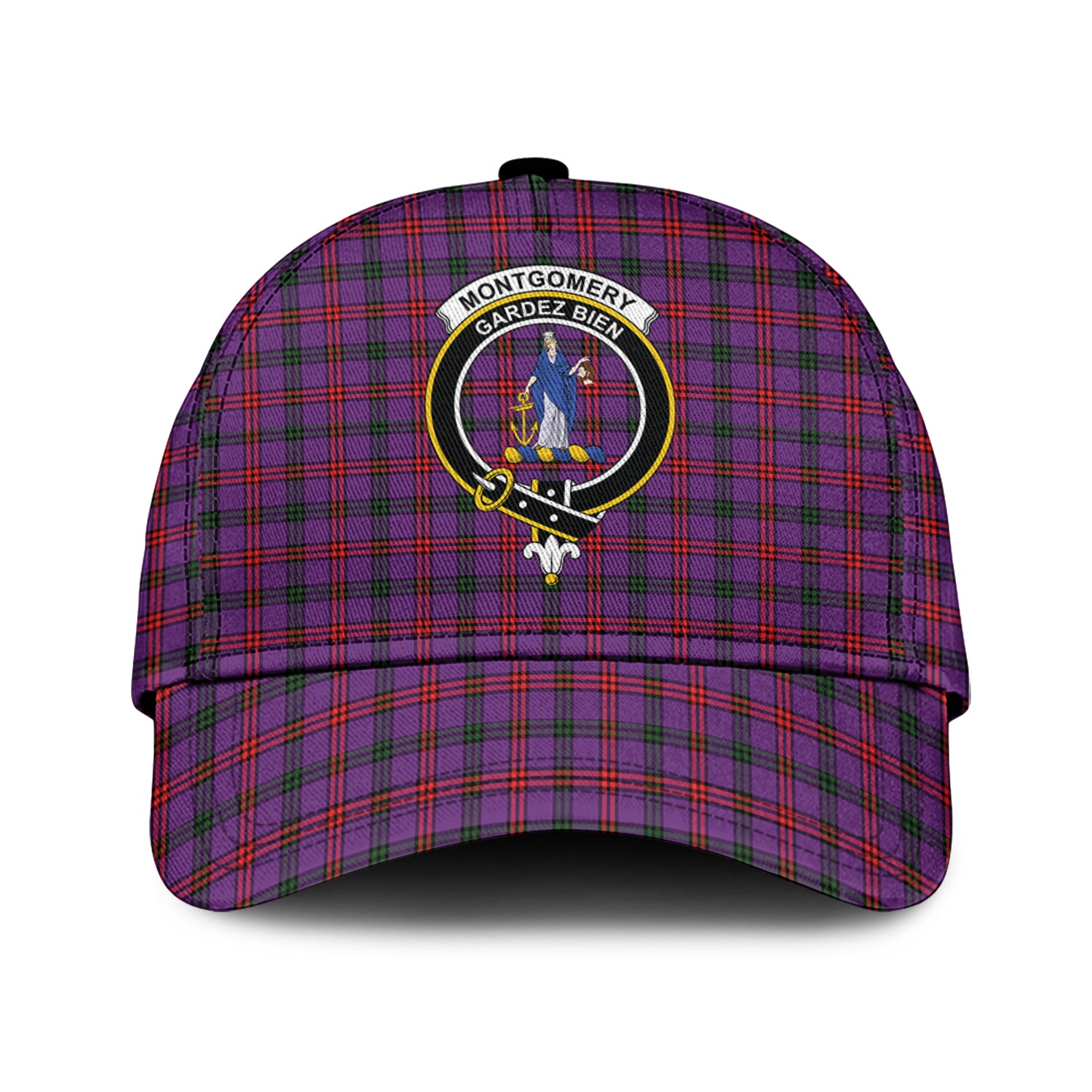 Montgomery Tartan Classic Cap with Family Crest Classic Cap Universal Fit - Tartan Vibes Clothing