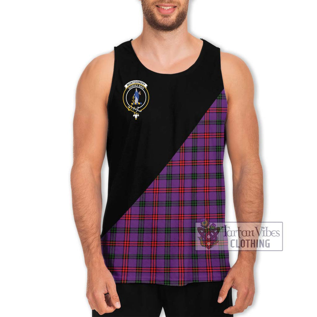 Montgomery Tartan Men's Tank Top with Family Crest and Military Logo Style Men - Tartanvibesclothing Shop