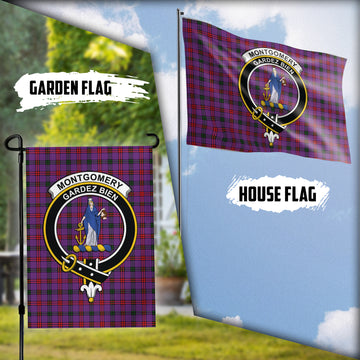 Montgomery Tartan Flag with Family Crest