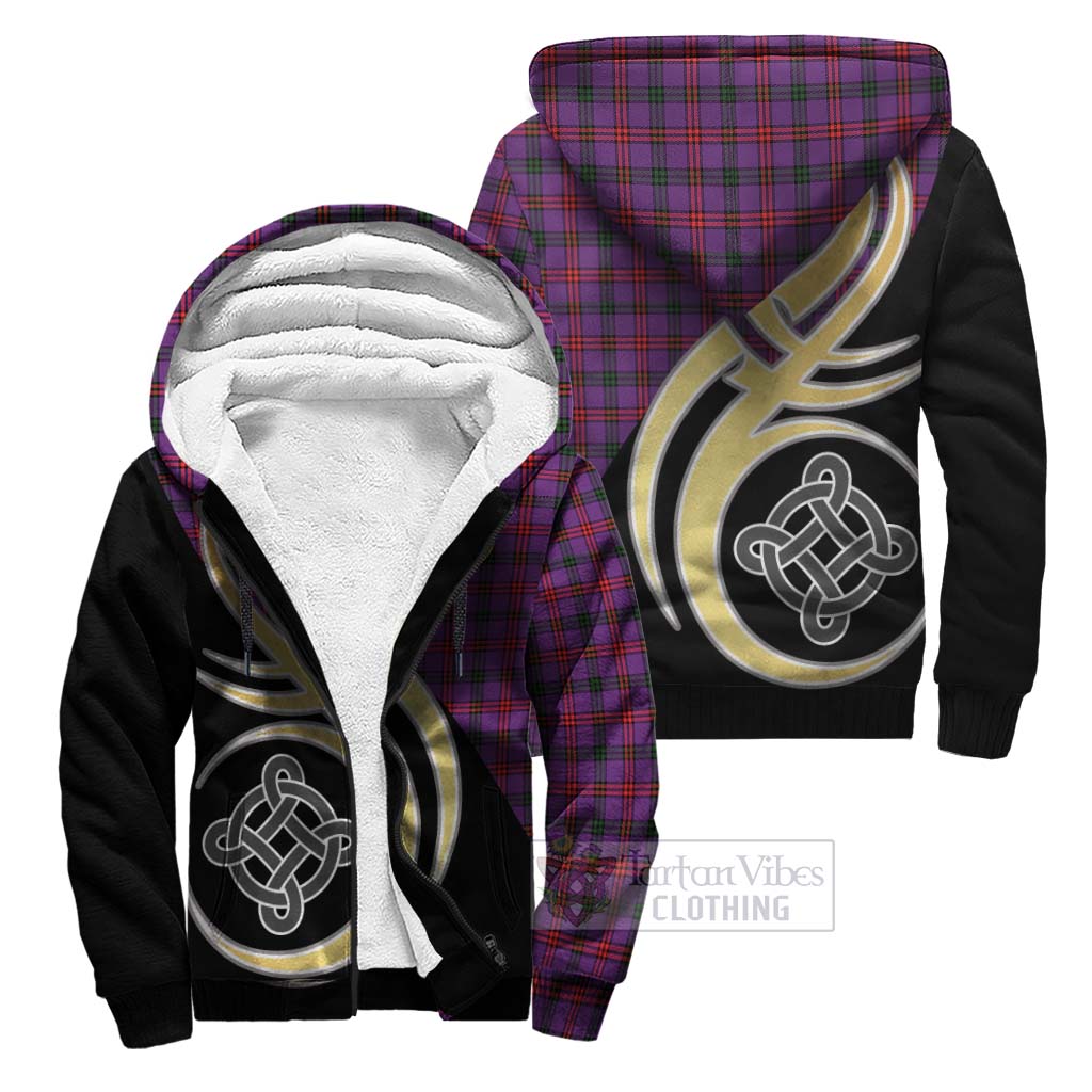 Montgomery Tartan Sherpa Hoodie with Family Crest and Celtic Symbol Style Unisex S - Tartan Vibes Clothing