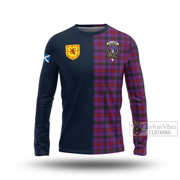 Montgomery Tartan Long Sleeve T-Shirt with Scottish Lion Royal Arm Half Style