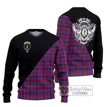 Montgomery Tartan Knitted Sweater with Family Crest and Military Logo Style