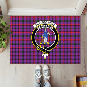 Montgomery Tartan Door Mat with Family Crest