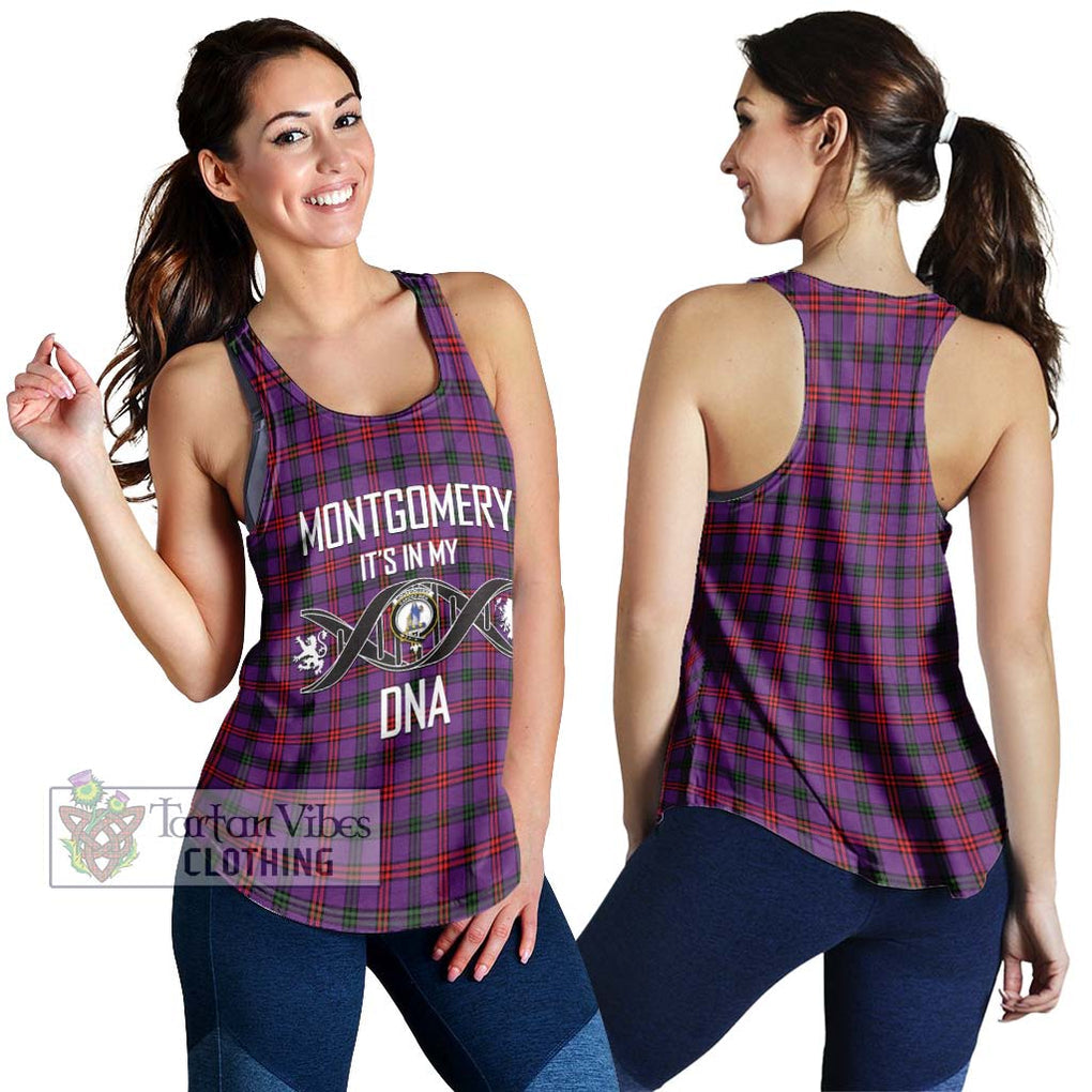 Montgomery Tartan Women's Racerback Tanks with Family Crest DNA In Me Style 4XL - Tartanvibesclothing Shop