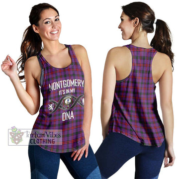 Montgomery Tartan Women's Racerback Tanks with Family Crest DNA In Me Style