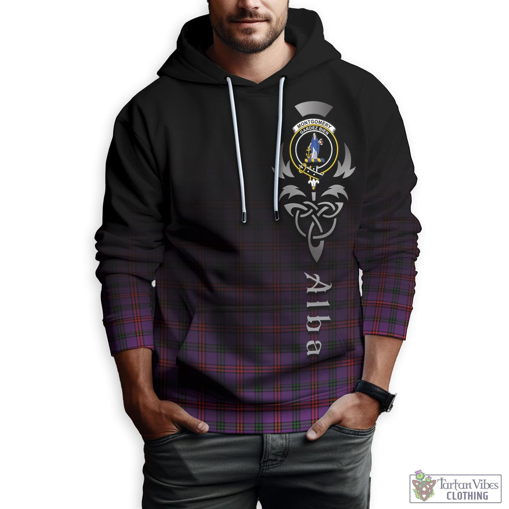 Tartan Vibes Clothing Montgomery Modern Tartan Hoodie Featuring Alba Gu Brath Family Crest Celtic Inspired