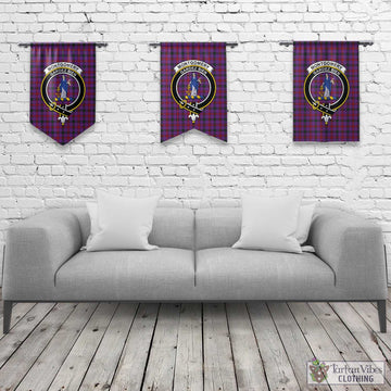 Montgomery Tartan Gonfalon, Tartan Banner with Family Crest