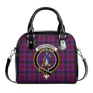 Montgomery Tartan Shoulder Handbags with Family Crest