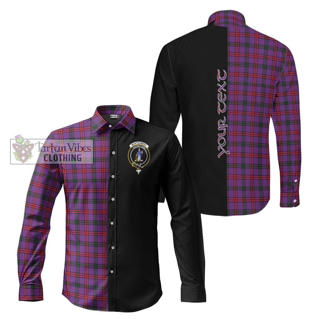 Tartan Vibes Clothing Montgomery Modern Tartan Long Sleeve Button Shirt with Family Crest and Half Of Me Style