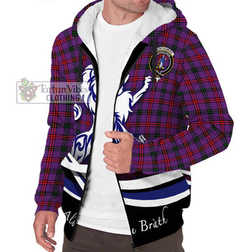 Montgomery Tartan Sherpa Hoodie with Alba Gu Brath Regal Lion Emblem