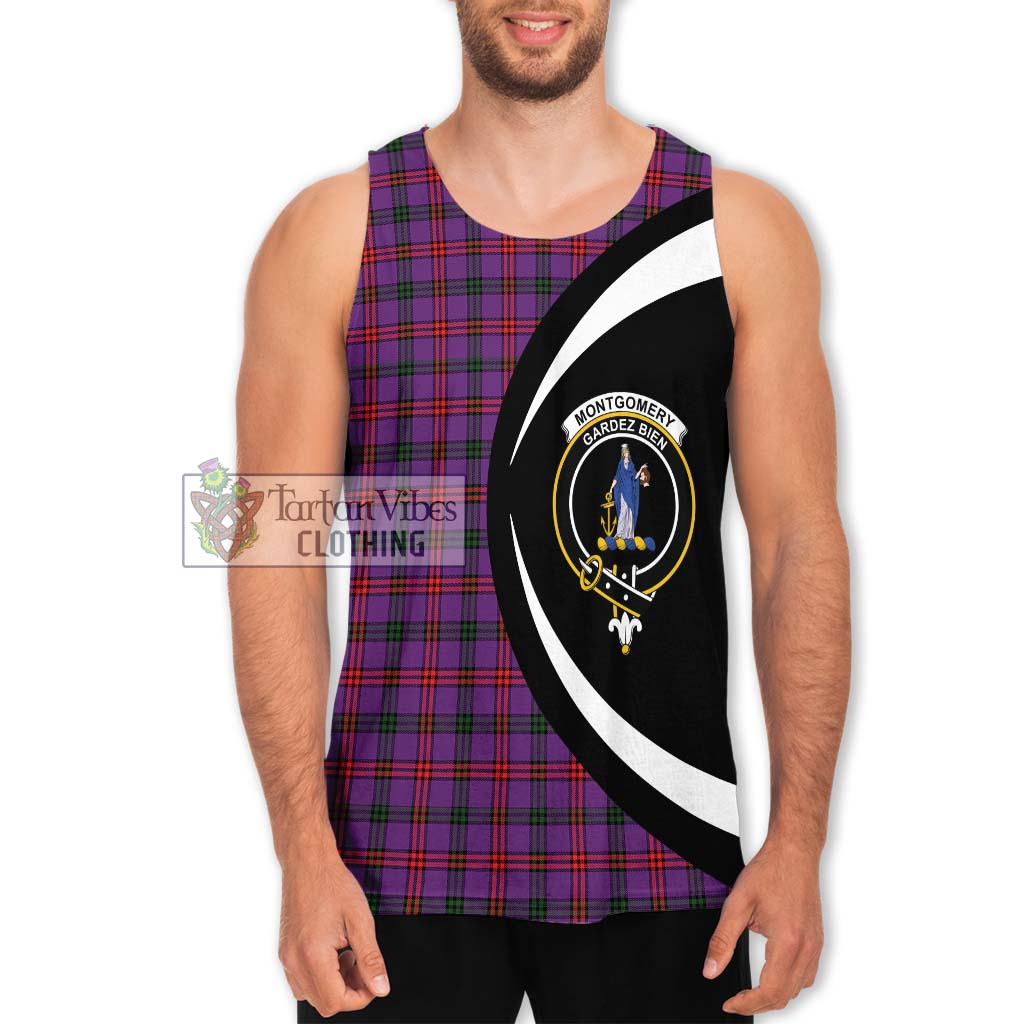 Montgomery Tartan Men's Tank Top with Family Crest Circle Style Men - Tartan Vibes Clothing