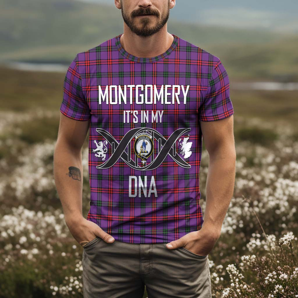 Montgomery Tartan T-Shirt with Family Crest DNA In Me Style Kid's Shirt - Tartan Vibes Clothing