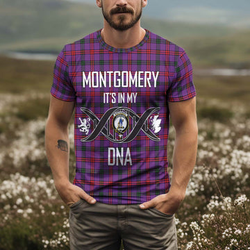 Montgomery Tartan T-Shirt with Family Crest DNA In Me Style